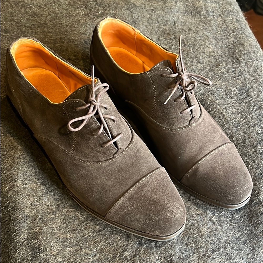 Men's Brown Suede Oxford Shoes